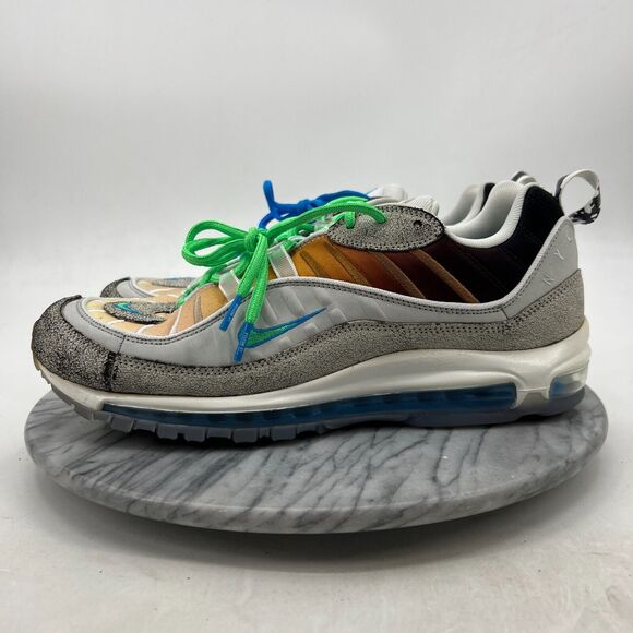 Nike Air Max 98 Sneakers Mens 12 On Air NYC LA Mezcla Grey Electro Green CI1502 - Picture 4 of 12